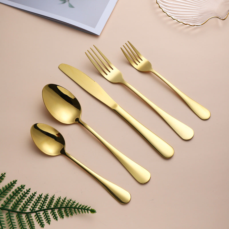 Gold Stainless Steel Flatware Set for Hosting, 20-Piece