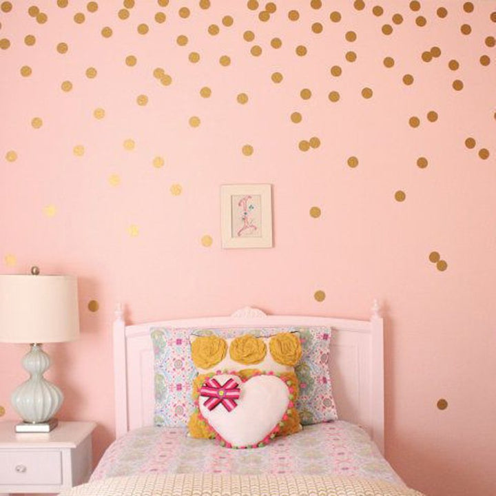 Wall Stickers — Playful Metallic Gold Accent Wall