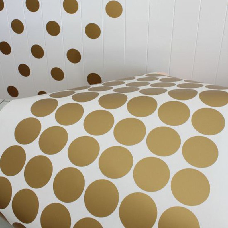 Wall Stickers — Playful Metallic Gold Accent Wall