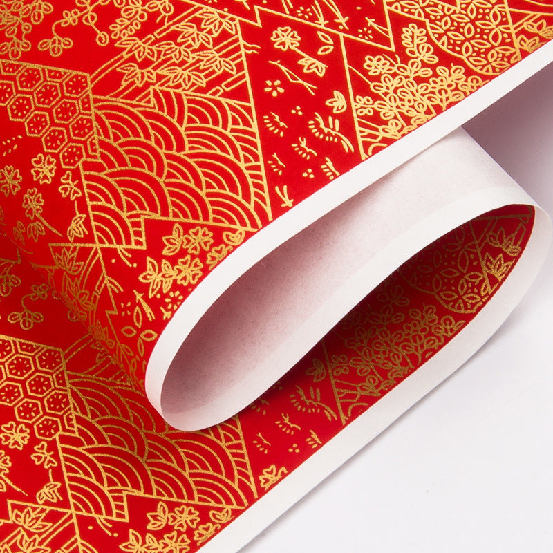 Gold Foil Yuzen Paper for Elegant Gift Wrapping Crafts