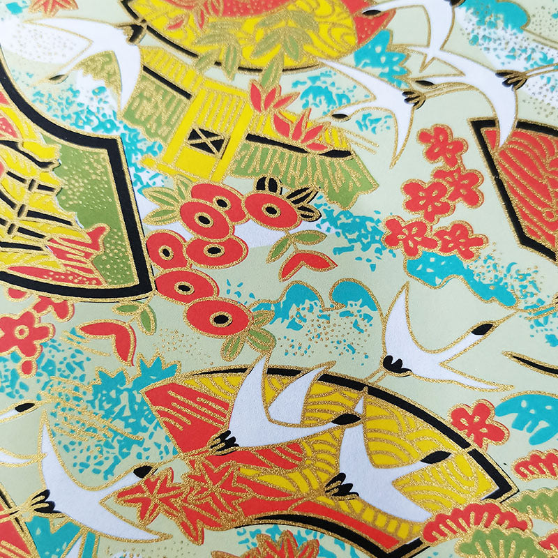 Gold Foil Yuzen Paper for Elegant Gift Wrapping Crafts