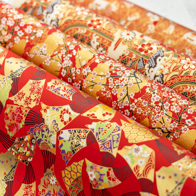 Gold Foil Yuzen Paper for Elegant Gift Wrapping Crafts
