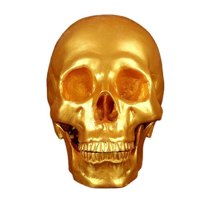 Metallic Gold Skull Ornament for Gothic Statement Decor