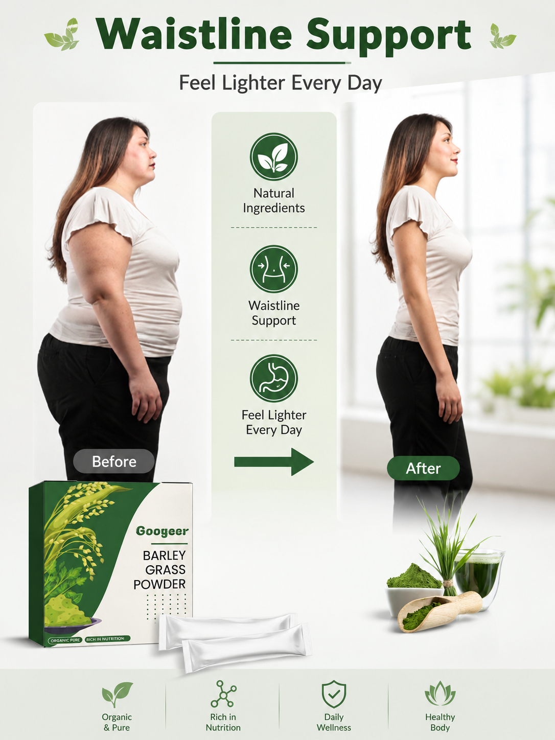 Barley Grass Powder — Slender Waist & Healthy Body
