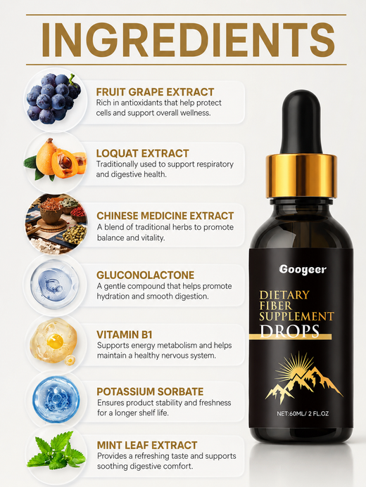 Liquid Fiber Supplement Drops — Easier Digestion, Anytime