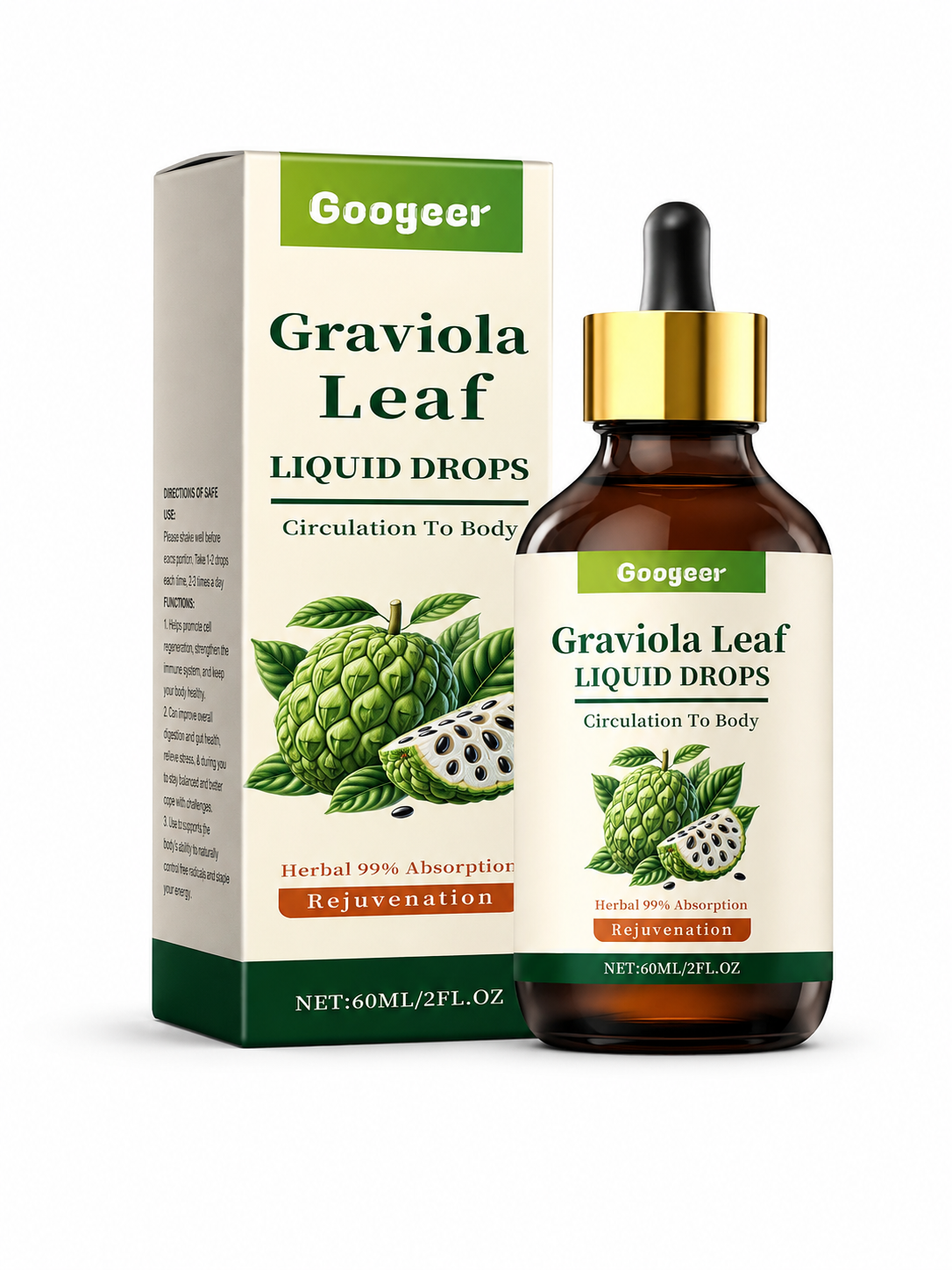 Graviola Leaf Energy Drops — 99% Herbal Absorption, 60ml