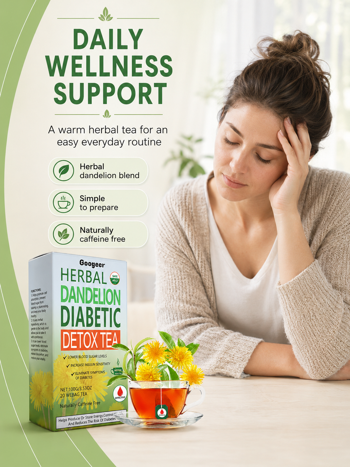 Googeer Herbal Dandelion Detox Tea | Blood Sugar Support