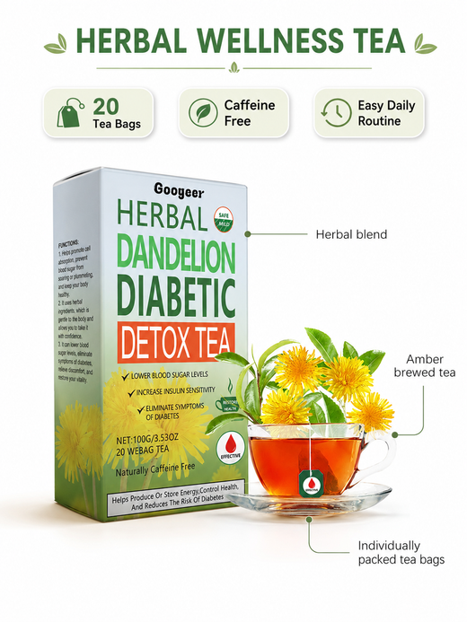 Googeer Herbal Dandelion Detox Tea | Blood Sugar Support