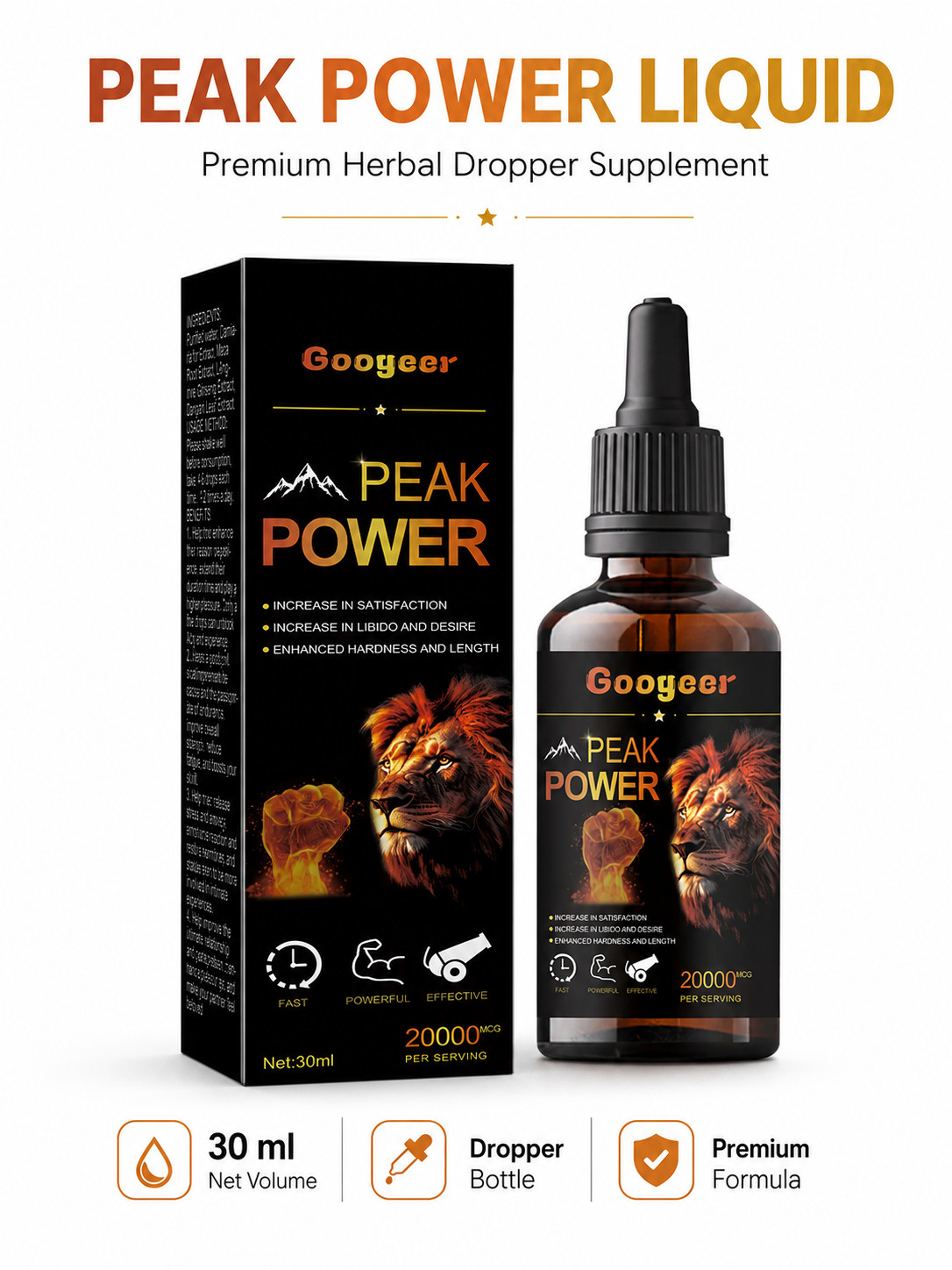 Googeer Peak Power 20000 MCG Male Energy Supplement