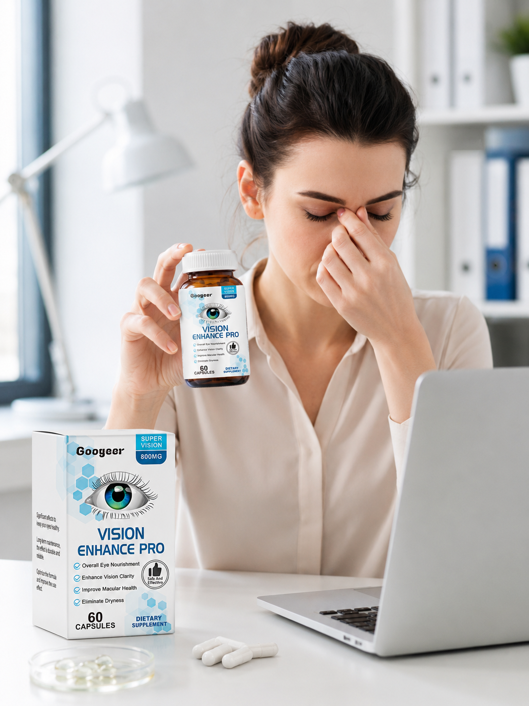 Googeer Vision Enhance Pro 800mg Eye Supplement — 60 Capsules