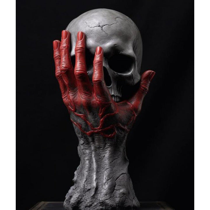Gothic Skull Hand Resin Sculpture for Dramatic Dark Decor