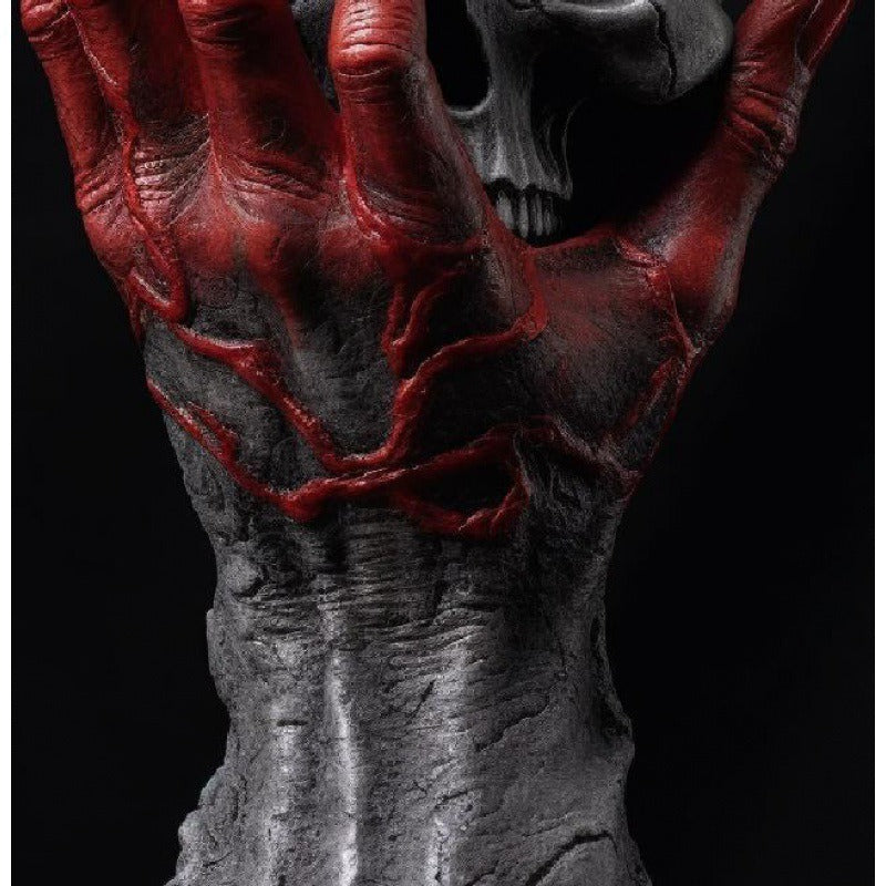 Gothic Skull Hand Resin Sculpture for Dramatic Dark Decor