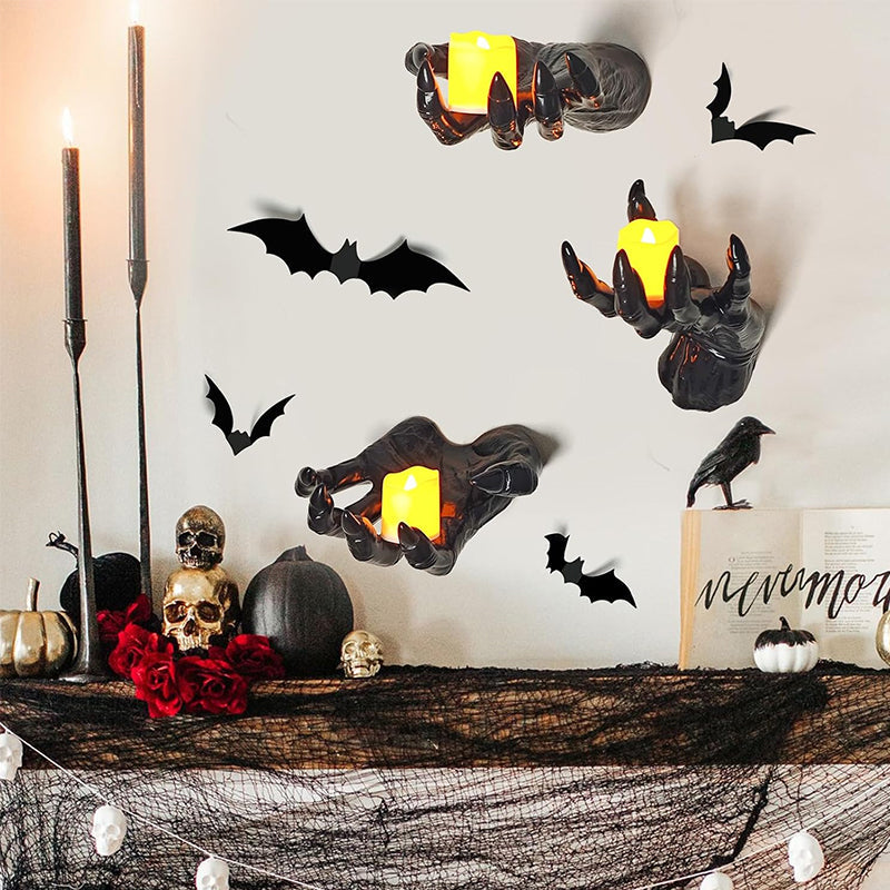 12-Pack Bat Wall Stickers for Gothic Halloween Decor