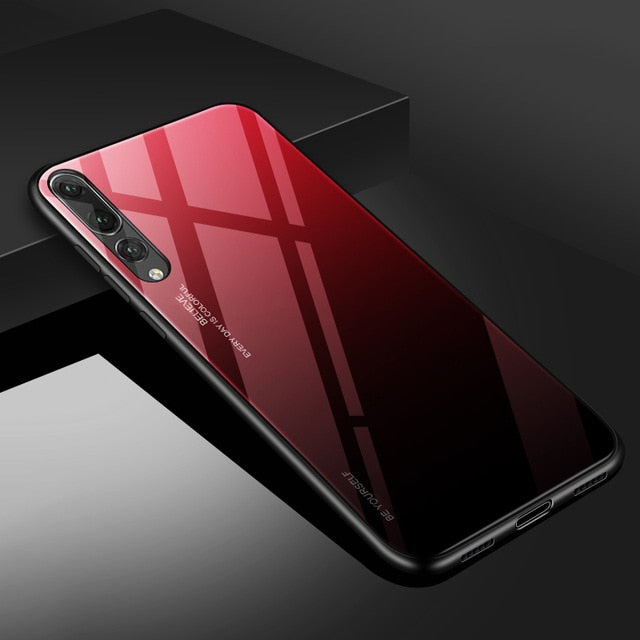 Gradient Tempered Glass Phone Case for Huawei Honor