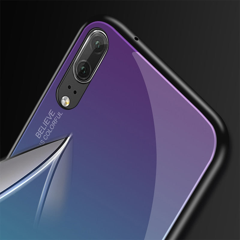 Gradient Tempered Glass Phone Case for Huawei Honor