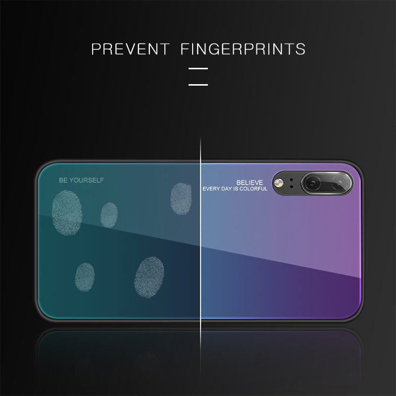 Gradient Tempered Glass Phone Case for Huawei Honor