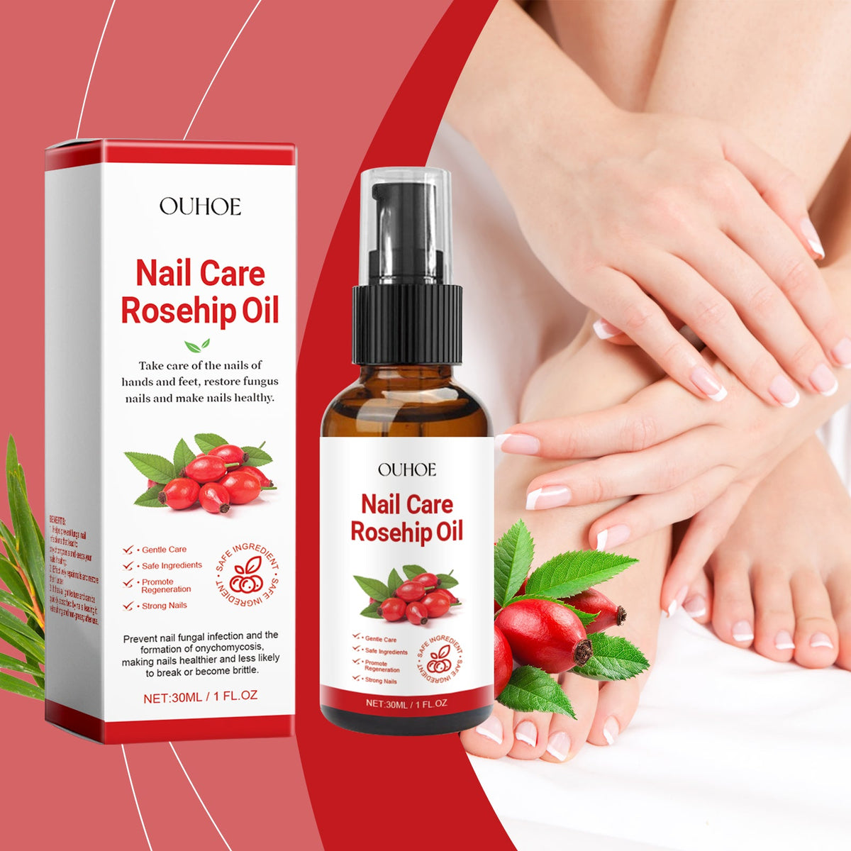Rosehip Nail Care Oil for Brittle, Thickened Nails