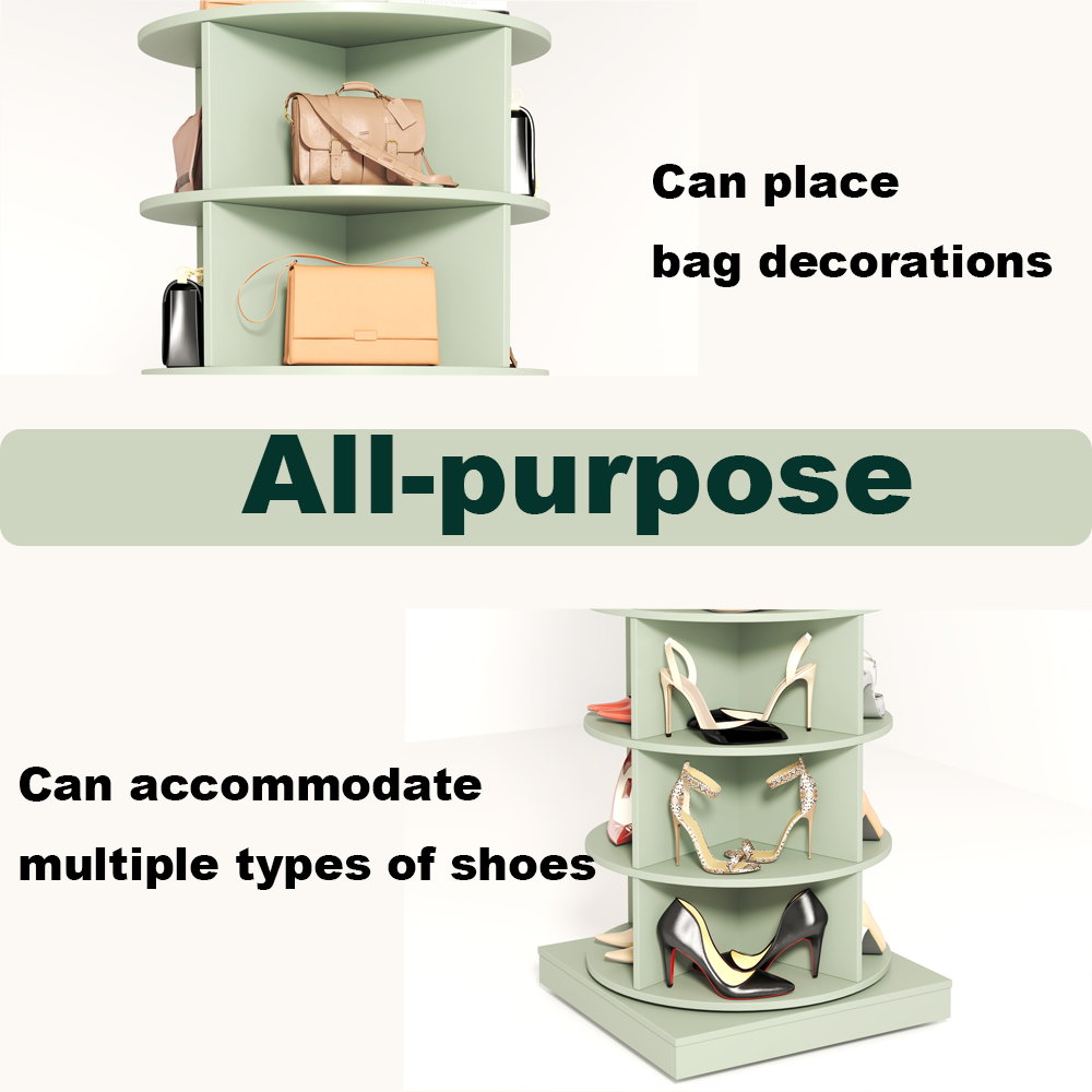 360 Rotating Shoe Cabinet with 6 Tiers for Shoes & Bags