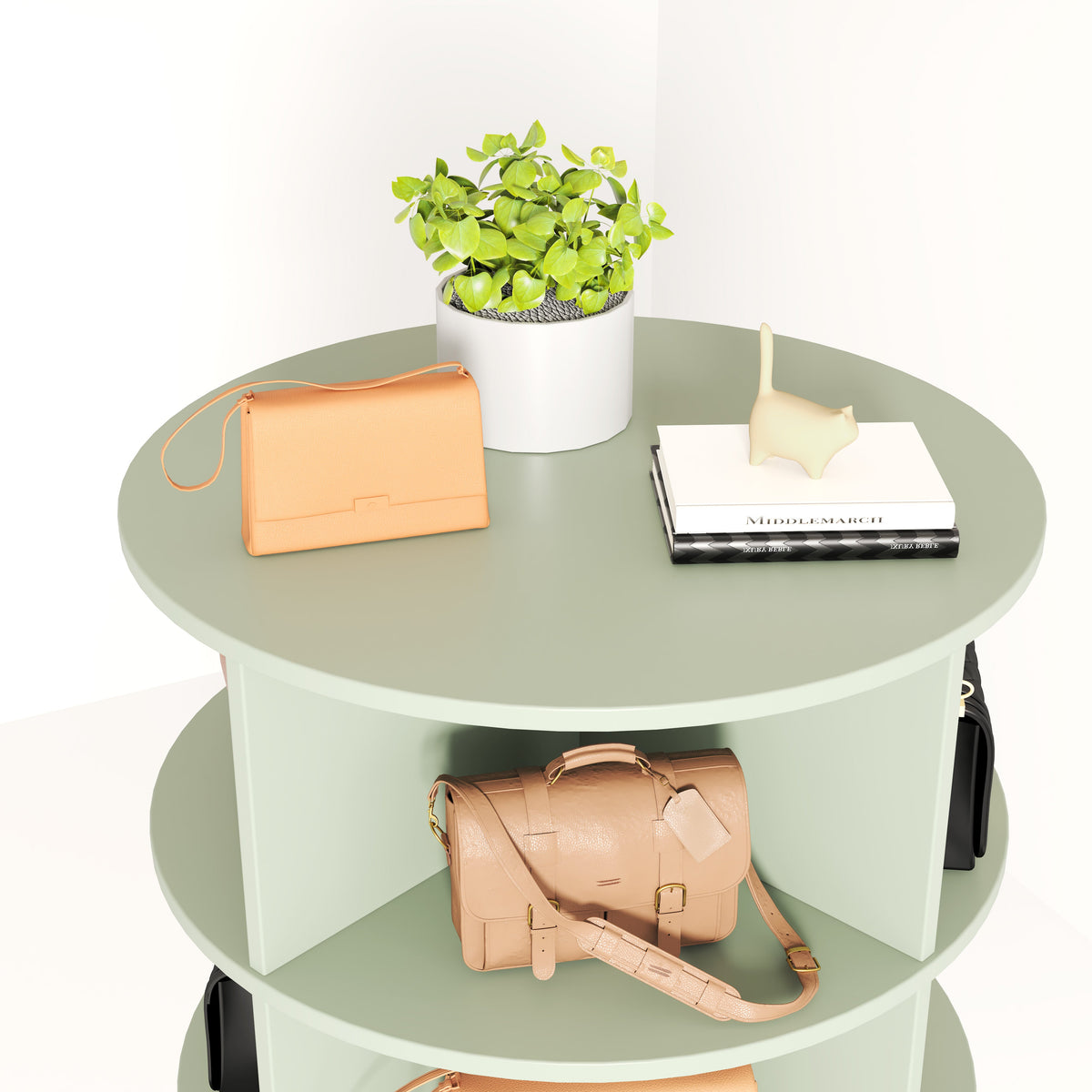 Rotating 7-Tier Shoe Cabinet for Shoes and Handbags