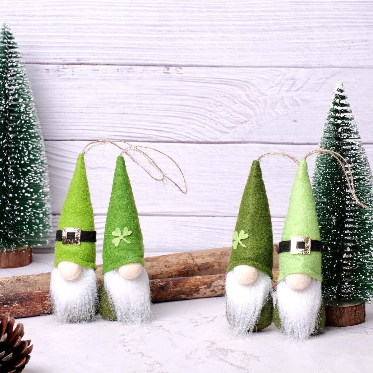 Shamrock Gnome Ornaments for St. Patrick’s Day Decor
