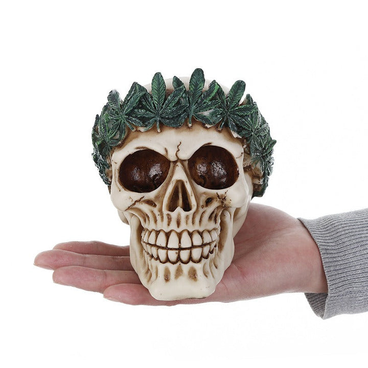 Skull Ornament Decor With Botanical Gothic Details