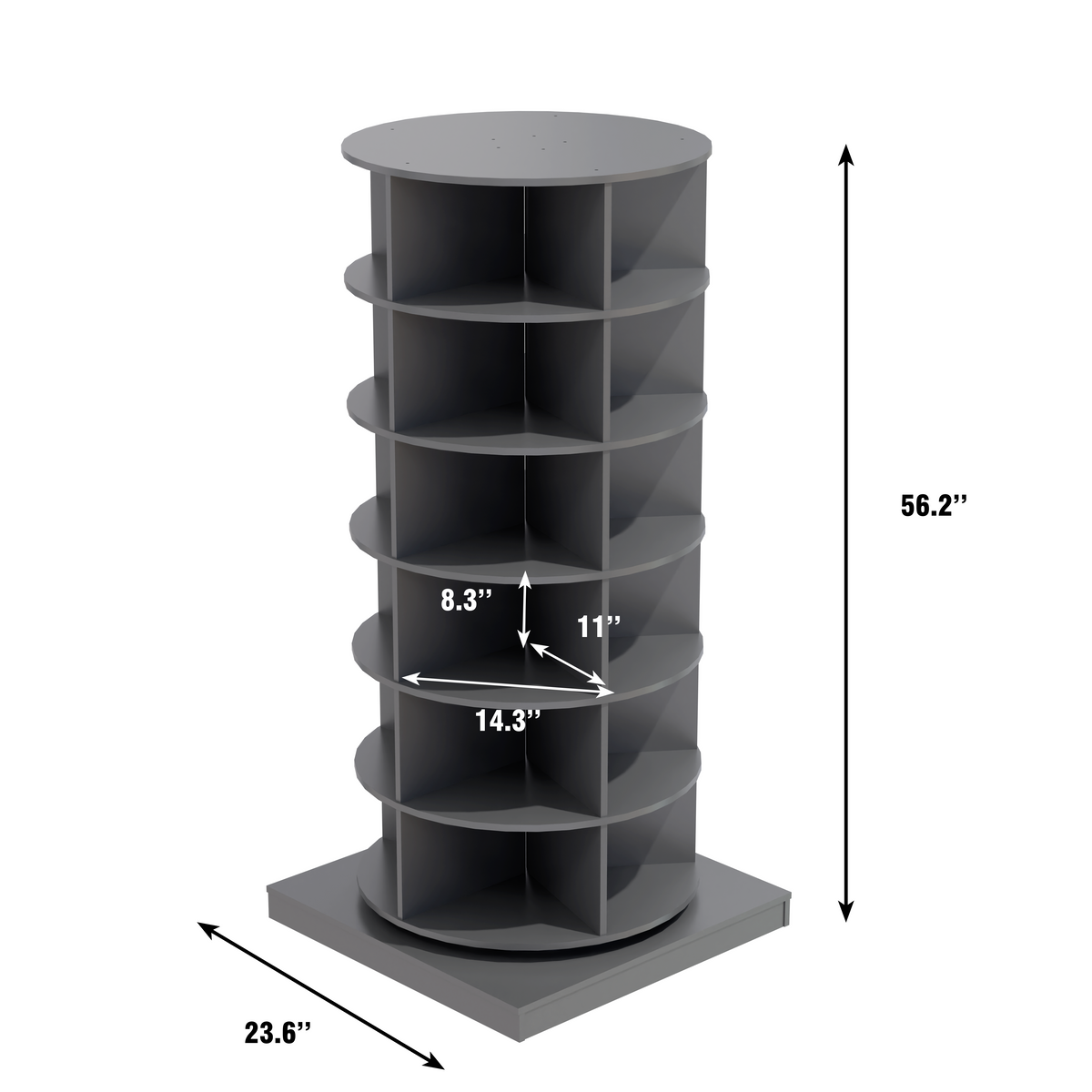 Rotating 6-Tier Shoe Cabinet for Small Entryways & Corners
