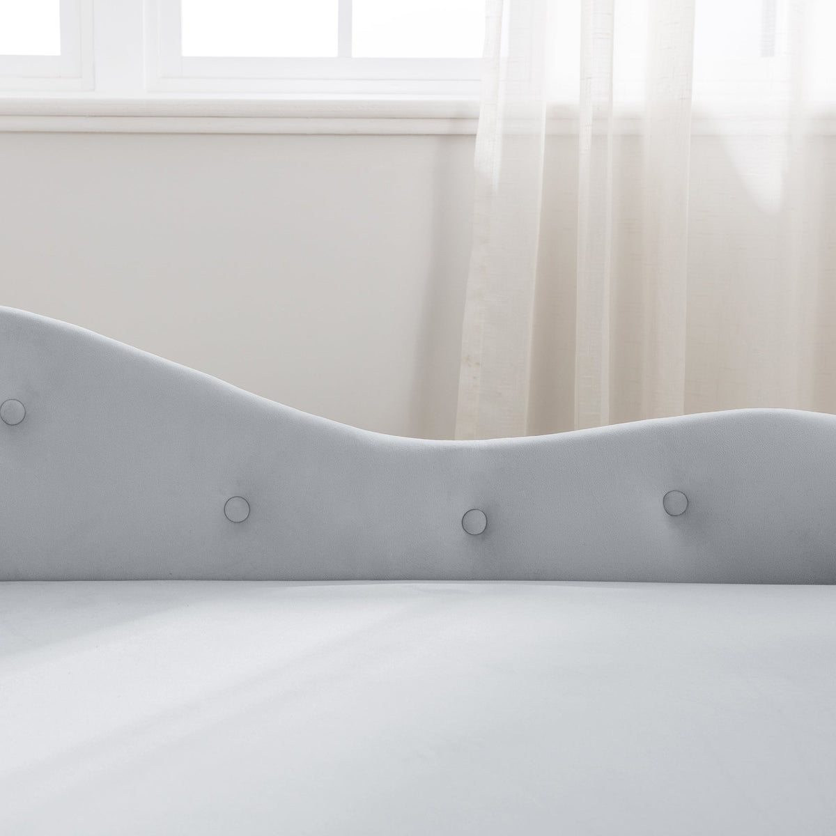 Grey Velvet Chaise Lounge with Storage for Bedroom