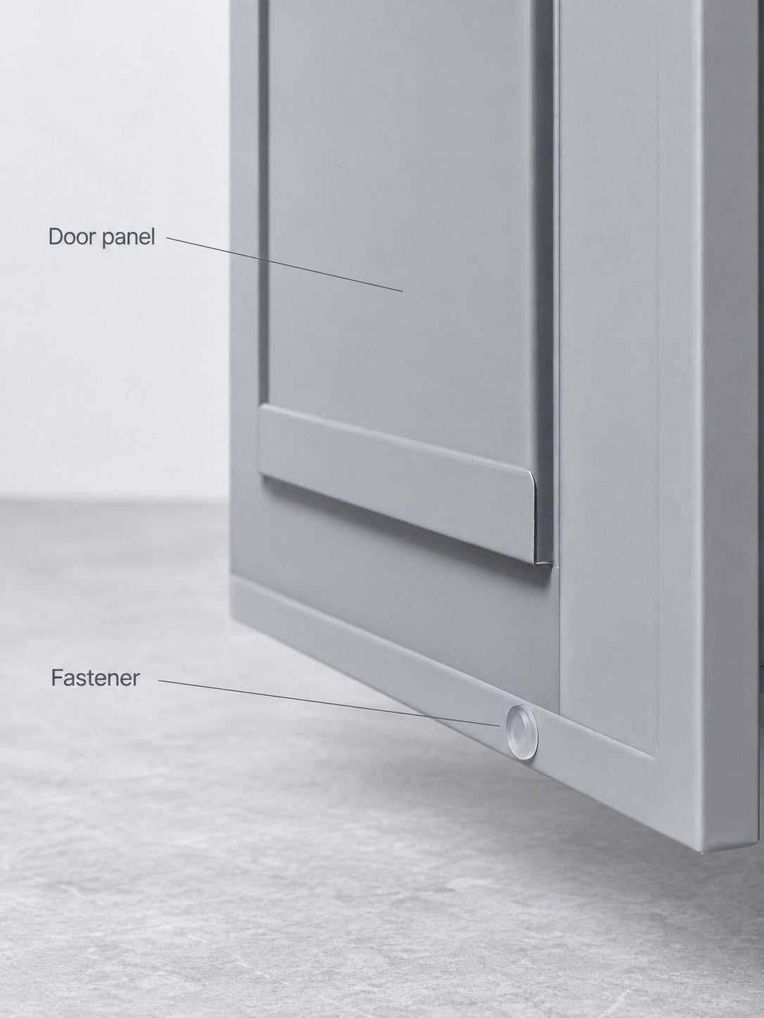 Grey Metal Kitchen Storage Cabinet with Doors & Shelf