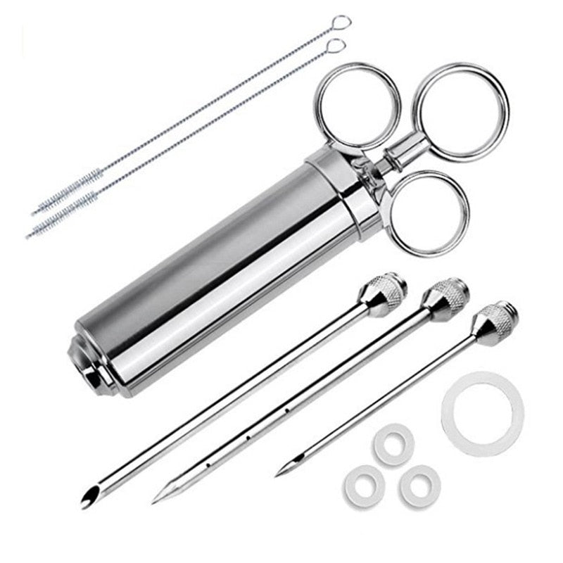 Stainless Steel Meat Injector Kit for Juicy Turkey