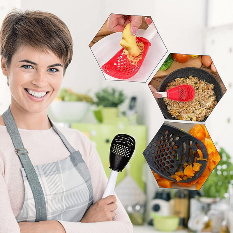 Multi-Use Grinding Spoon for Mashing, Draining and Grating