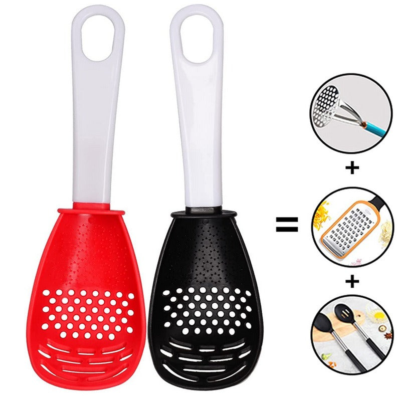 Multi-Use Grinding Spoon for Mashing, Draining and Grating