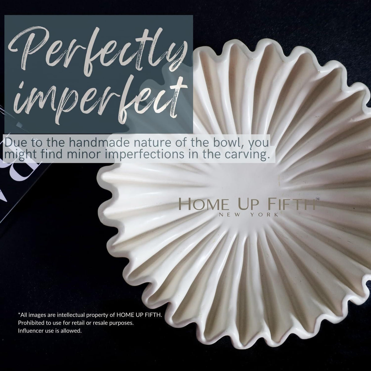 Fluted Lotus Leaf Decorative Bowl for Coffee Table Styling