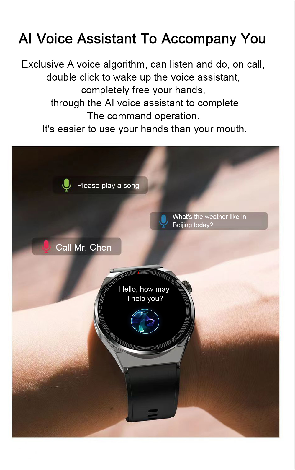 Round Smartwatch with Heart Rate & Blood Oxygen Tracking