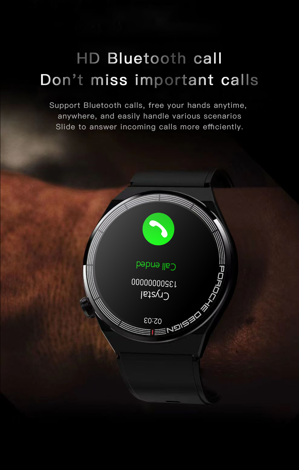 Round Smartwatch with Heart Rate & Blood Oxygen Tracking