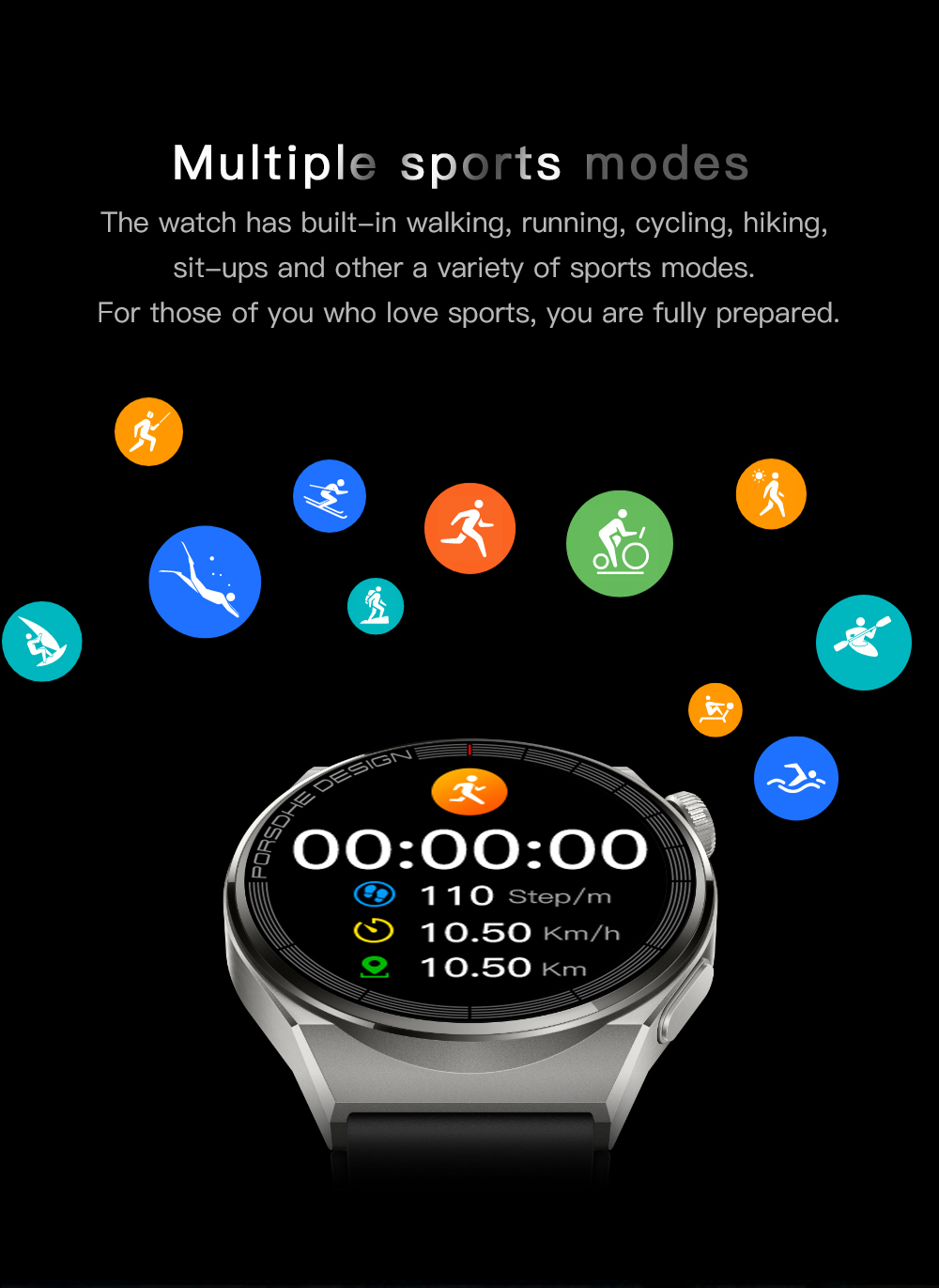 Round Smartwatch with Heart Rate & Blood Oxygen Tracking