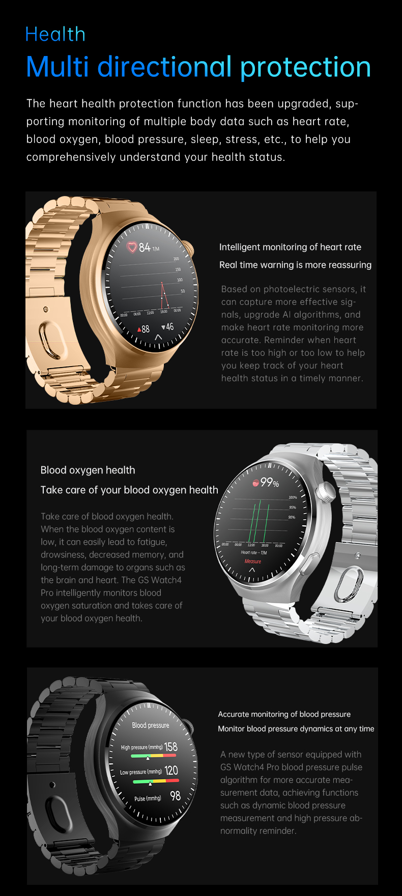 Smart Watch with Calls, NFC and Wireless Charging