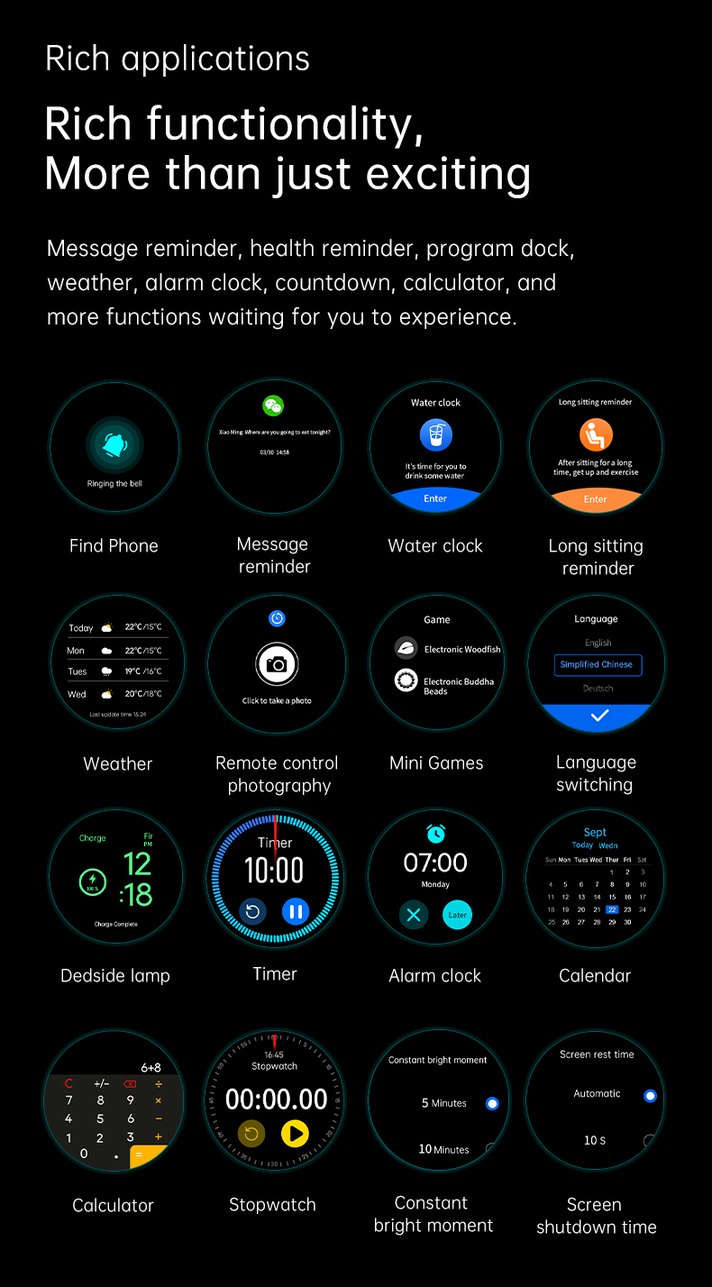 Smart Watch with Calls, NFC and Wireless Charging