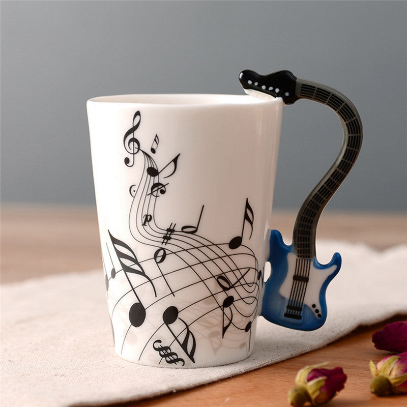 Musical Instrument Handle Ceramic Mug for Music Lovers