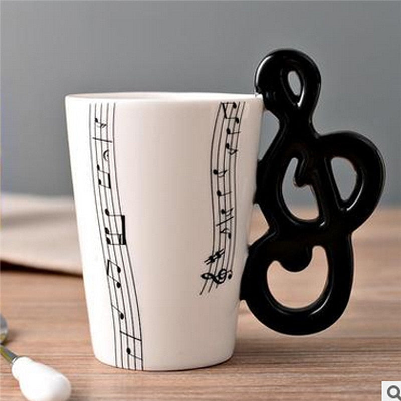 Musical Instrument Handle Ceramic Mug for Music Lovers