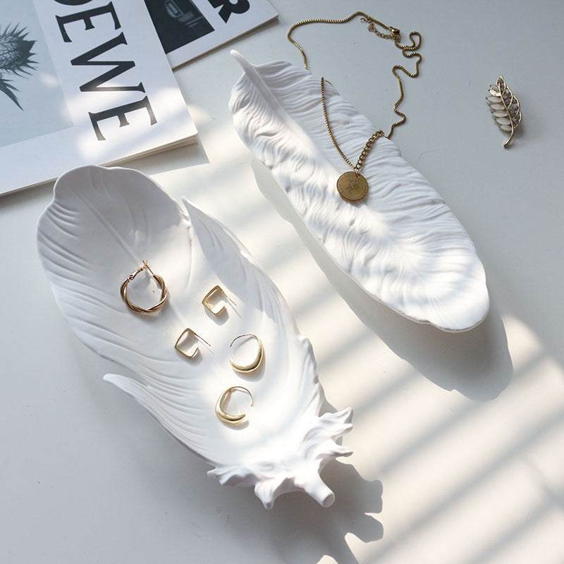 Feather Jewelry Tray for Elegant Vanity Organization