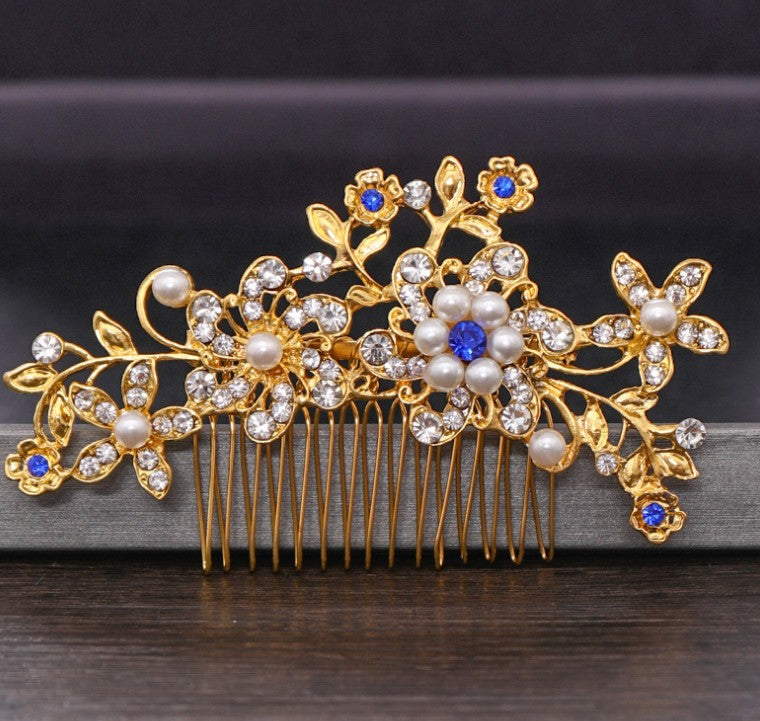 Bridal Hair Comb with Crystal and Pearl Accents for Updos