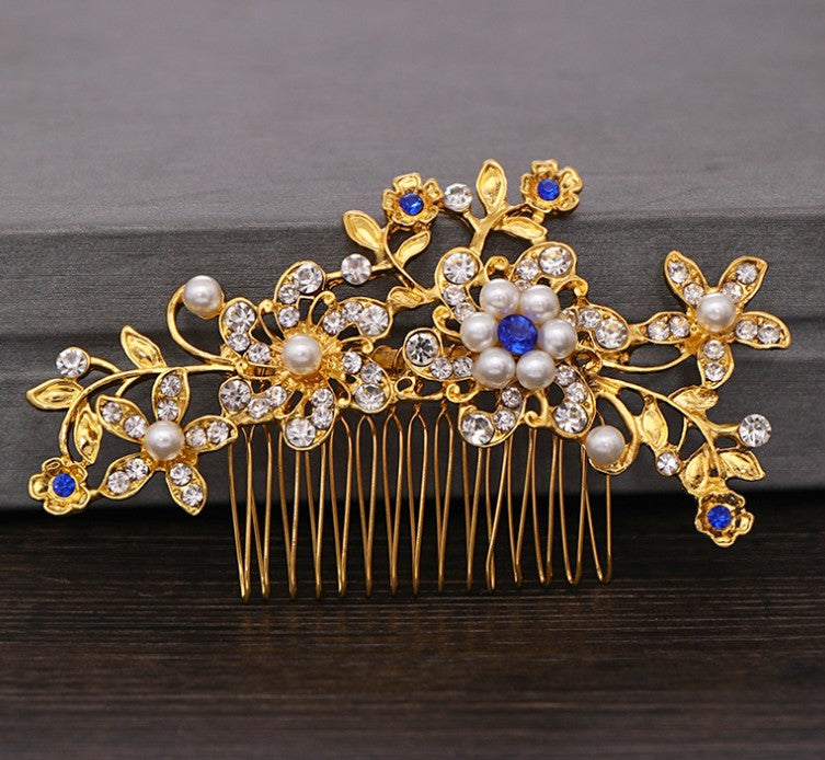 Bridal Hair Comb with Crystal and Pearl Accents for Updos