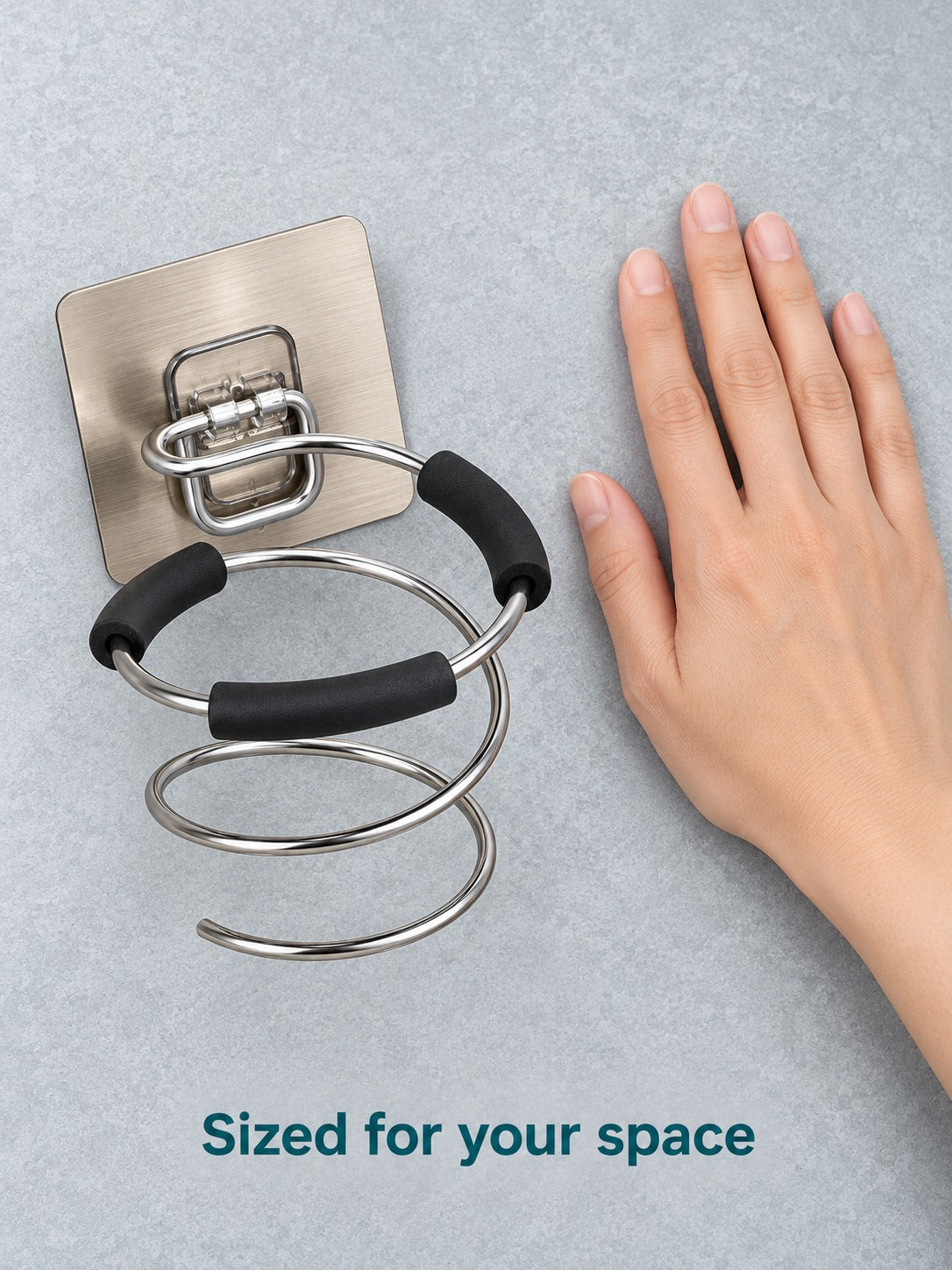 Hair Dryer Holder Wall Mount, No-Drill Stainless Steel