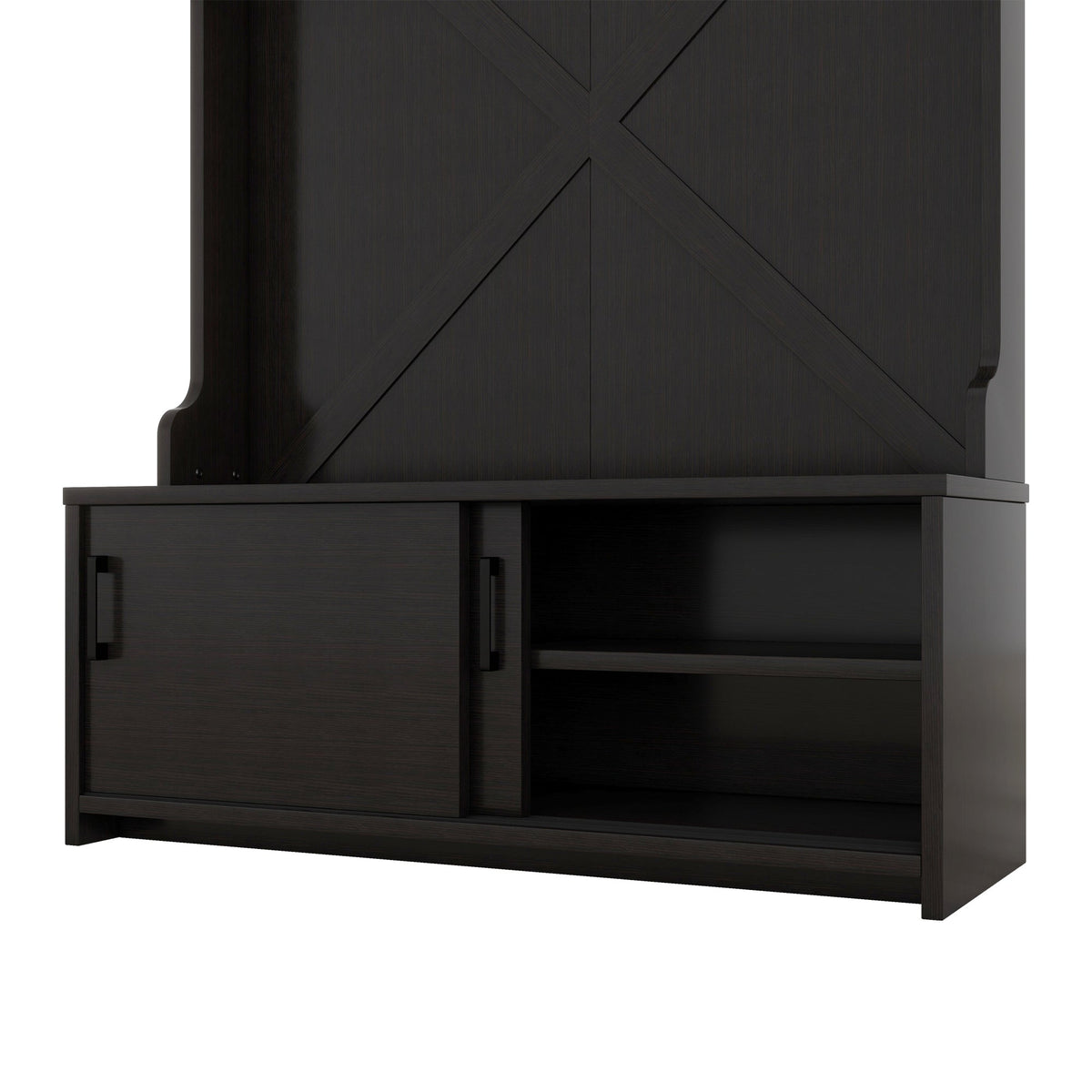 Entryway Hall Tree with Bench, Shoe Cabinet and Hooks