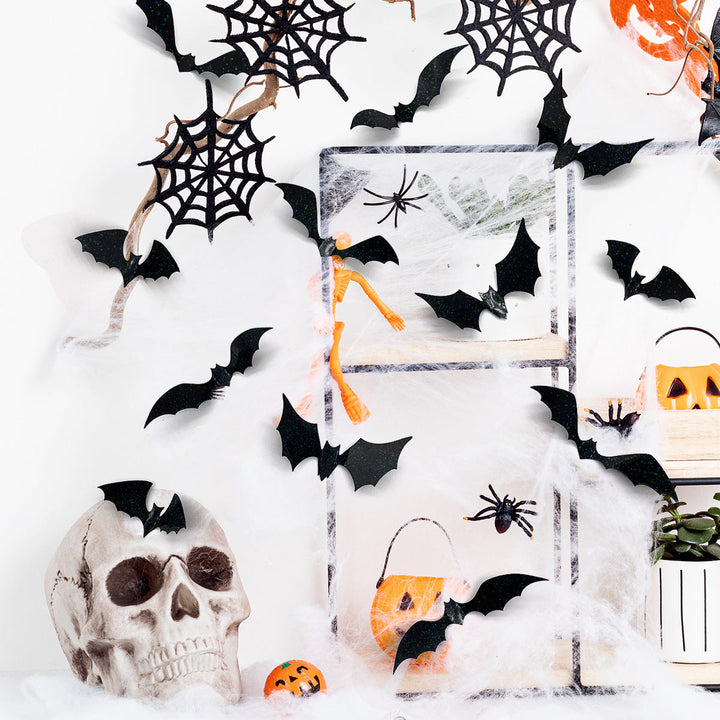 Halloween Wall Stickers — 3D Butterfly & Bat Decor