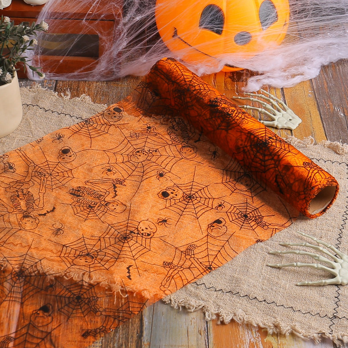 Halloween Mesh Table Runner for Spooky Party Decor