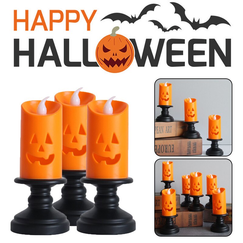 Halloween LED Candlestick Lamps for Spooky Home Decor
