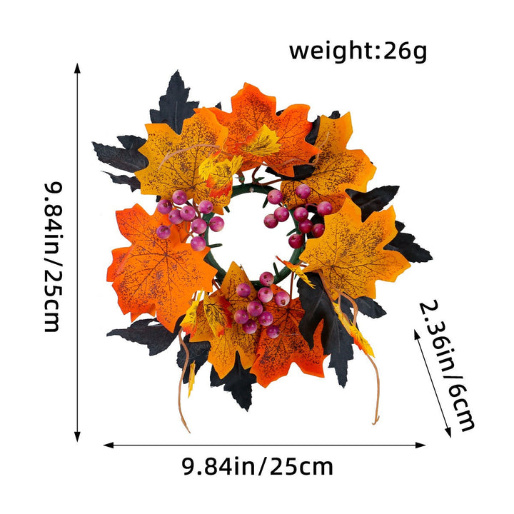 Halloween Candle Wreath Fall Tabletop Centerpiece Decor