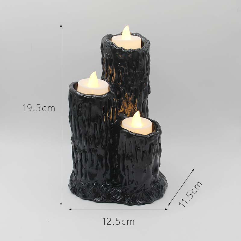 Halloween Melting Candle Holder With Gothic Amber Glow