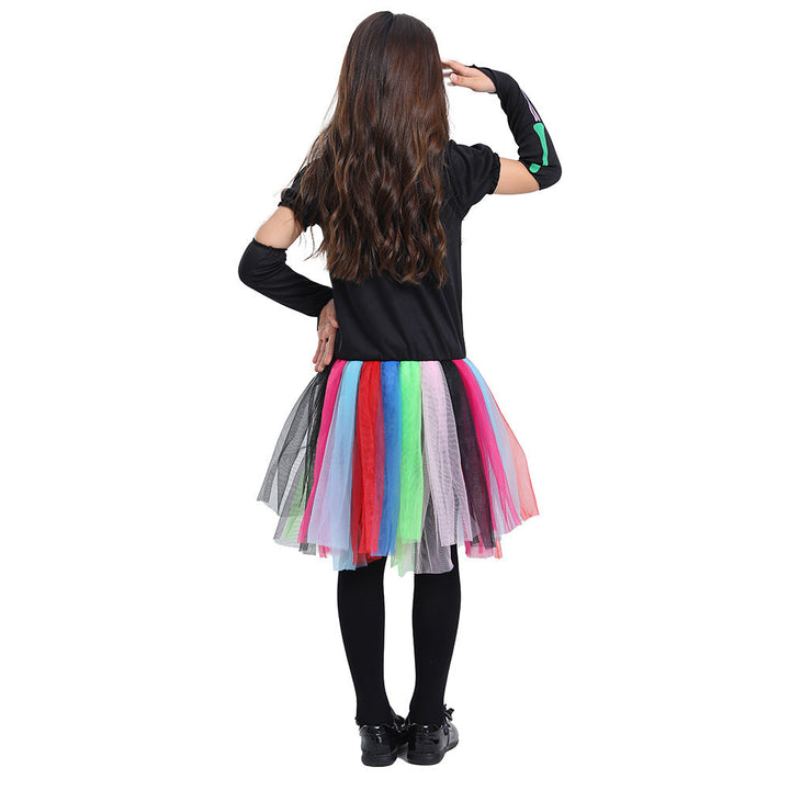 Rainbow Skeleton Halloween Costume Outfit for Kids